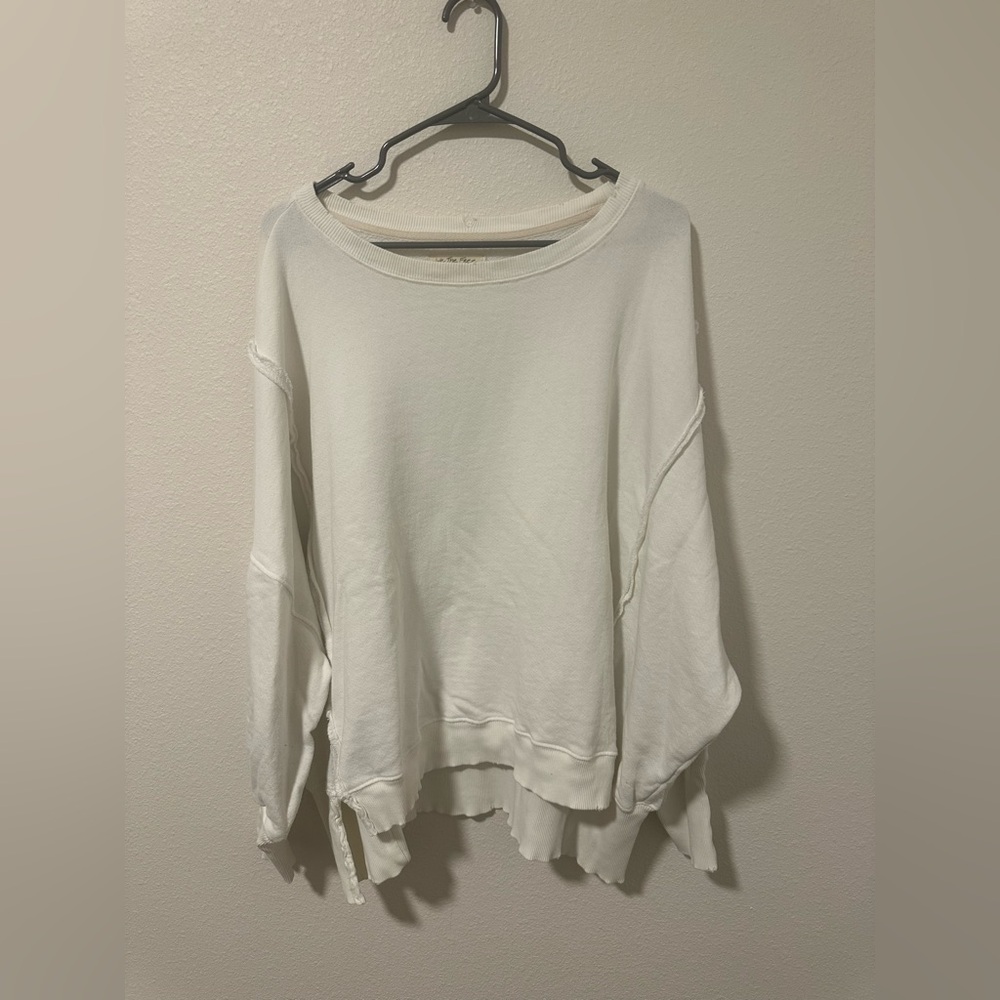 We The Free Oversized Cream Pullover Sweatshirt - Picture 3 of 7
